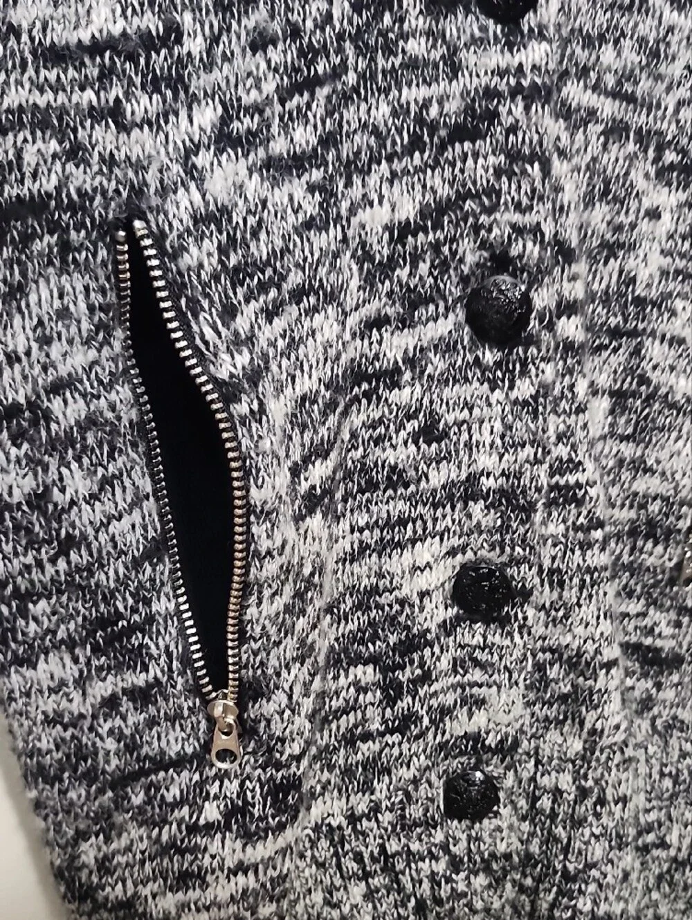 J.Crew Marled Knit Shawl Collar Cardigan Wool Blend Zipper Pockets Cabin Granny